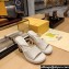 Fendi high-heeled 9cm Nappa Leather Baguette Slide Sandals Creamy 2024