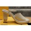 Fendi high-heeled 9cm Nappa Leather Baguette Slide Sandals Creamy 2024