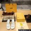 Fendi high-heeled 9cm Nappa Leather Baguette Slide Sandals White 2024