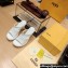 Fendi high-heeled 9cm Nappa Leather Baguette Slide Sandals White 2024