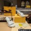 Fendi high-heeled 9cm Nappa Leather Baguette Slide Sandals White 2024