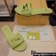 Fendi Baguette leather slides Light Green 2024