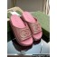 Gucci Women/Men platform Rubber slide sandals with Interlocking G Metallic Pink 2024