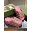 Gucci Women/Men platform Rubber slide sandals with Interlocking G Metallic Pink 2024