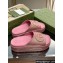 Gucci Women/Men platform Rubber slide sandals with Interlocking G Metallic Pink 2024