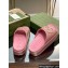 Gucci Women/Men platform Rubber slide sandals with Interlocking G Metallic Pink 2024