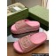 Gucci Women/Men platform Rubber slide sandals with Interlocking G Metallic Pink 2024