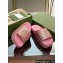 Gucci Women/Men platform Rubber slide sandals with Interlocking G Metallic Pink 2024