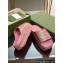 Gucci Women/Men platform Rubber slide sandals with Interlocking G Metallic Pink 2024