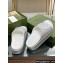 Gucci Women/Men platform Rubber slide sandals with Interlocking G Metallic Silver 2024