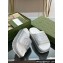 Gucci Women/Men platform Rubber slide sandals with Interlocking G Metallic Silver 2024