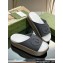 Gucci Women/Men platform Rubber slide sandals with Interlocking G Dark Gray 2024