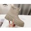 Prada PVC Rubber Rain Ankle Boots Beige with Zip 2024