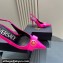 Versace Heel 10.5cm Gianni Ribbon High Slingback Pumps Patent Fuchsia 2024