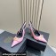 Versace Heel 10.5cm Gianni Ribbon High Slingback Pumps Patent Pink 2024