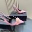Versace Heel 10.5cm Gianni Ribbon High Slingback Pumps Patent Pink 2024