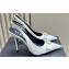 Versace Heel 10.5cm Gianni Ribbon High Slingback Pumps Patent White 2024