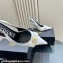 Versace Heel 10.5cm Gianni Ribbon High Slingback Pumps Patent White 2024