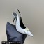 Versace Heel 10.5cm Gianni Ribbon High Slingback Pumps Patent White 2024
