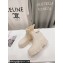 Prada PVC Rubber Rain Ankle Boots Creamy with Zip 2024