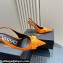 Versace Heel 10.5cm Gianni Ribbon High Slingback Pumps Patent Orange 2024
