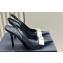 Versace Heel 10.5cm Gianni Ribbon High Slingback Pumps Patent Black/White 2024