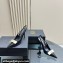 Versace Heel 10.5cm Gianni Ribbon High Slingback Pumps Patent Black/White 2024