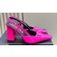 Versace Heel 10.5cm Medusa Buckle High Slingback Pumps Patent Fuchsia 2024