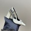 Versace Heel 10.5cm Medusa Buckle High Slingback Pumps Patent White 2024