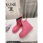 Prada PVC Rubber Rain Ankle Boots Pink with Zip 2024