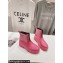 Prada PVC Rubber Rain Ankle Boots Pink with Zip 2024