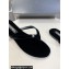 Chanel Crystal CC Logo Thong Sandals Velvet Black 2024