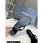 Chanel Crystal CC Logo Thong Sandals Velvet Black 2024