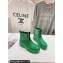 Prada PVC Rubber Rain Ankle Boots Green with Zip 2024