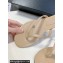 Chanel Crystal CC Logo Thong Sandals Calfskin Beige 2024