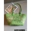 Cheap Sale Loewe Raffia Straw and Leather Anagram basket bag Light Green/White 2024
