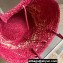 Cheap Sale Loewe Raffia Straw and Leather Anagram basket bag Fuchsia/White 2024