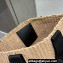 Cheap Sale Chloe Raffia Straw and Leather Lorge Woody basket Tote bag Beige/Black 2024
