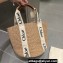 Cheap Sale Chloe Raffia Straw and Leather Lorge Woody basket Tote bag Beige/White 2024
