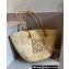 Cheap Sale Loewe Raffia Straw and Leather Anagram basket bag Beige/White 2024