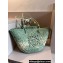 Cheap Sale Loewe Raffia Straw and Leather Anagram basket bag Cyan/White 2024