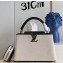 Louis Vuitton Taurillon leather and canvas Capucines MM Bag M59872 Black