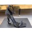 Saint Laurent Heel 10.5cm Opyum sandals in crocodile-embossed leather 557662 Black