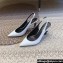 Saint Laurent Heel 8.5cm Opyum slingback Pumps in leather White