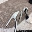 Saint Laurent Heel 9.5cm Mink Fur Bea Sandals Leather White 2024