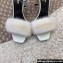 Saint Laurent Heel 9.5cm Mink Fur Bea Sandals Leather White 2024