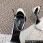 Saint Laurent Heel 9.5cm Mink Fur Bea Sandals Leather White 2024