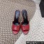 Saint Laurent Heel 9.5cm La 16 Mules in Leather Red 2024