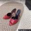 Saint Laurent Heel 9.5cm La 16 Mules in Leather Red 2024