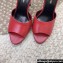 Saint Laurent Heel 9.5cm La 16 Mules in Leather Red 2024